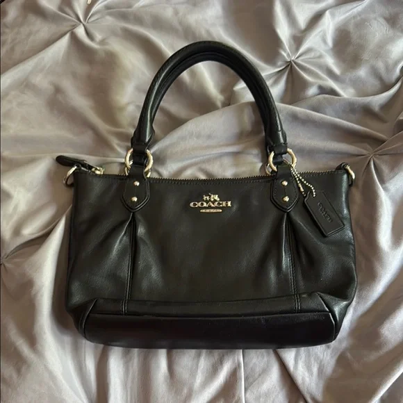 Coach Black Shoulder Bag with Silver Accents - Picture 1 of 4